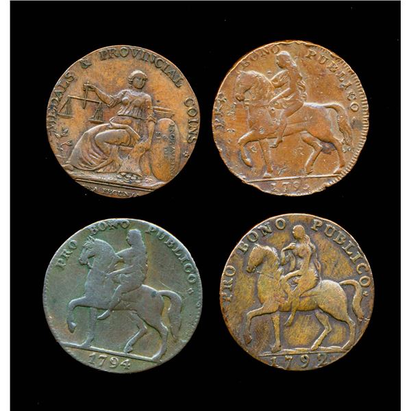 CONDOR TOKENS Warwickshire 1792-1795 A Lot of 4 Town Tokens F-VF