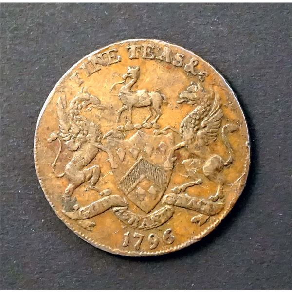 CONDOR TOKENS Wiltshire 1796 Salisbury D&H# 21 10.1 gm. RRR Very Fine