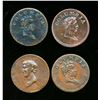 Image 1 : ENGLAND Farthings 1820-30. A Lot of 4 Interesting Group of Columbia Pieces F-VF