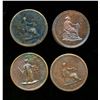Image 2 : ENGLAND Farthings 1820-30. A Lot of 4 Interesting Group of Columbia Pieces F-VF