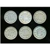 Image 2 : UNITED STATESThree Cents 1867-1872 A Starter Set of 6 Dates Fine-Very Fine