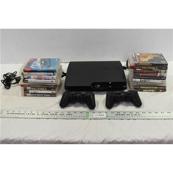 PlayStation 3 w/ Controllers & Games – No Power Cord