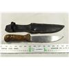 Image 1 : Wooden Handled Hunting Knife w/ Leather Case