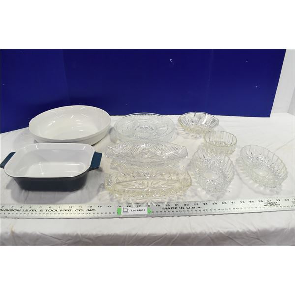 Clear Glass Trays, Bowls & Ceramic Oven Dishes