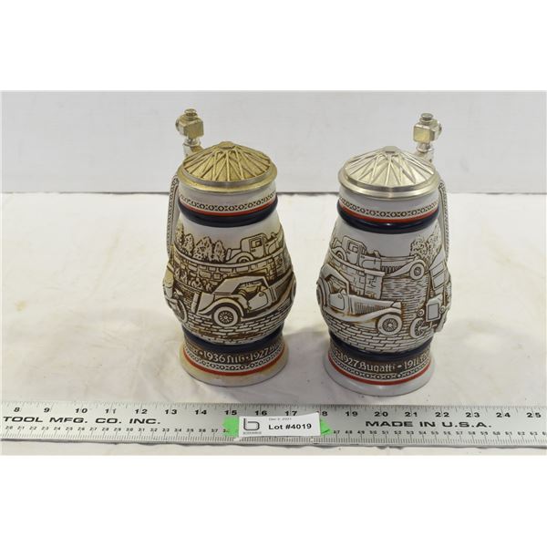 2 Ceramic Beer Steins