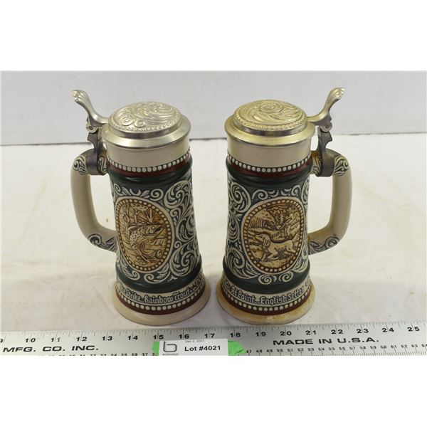 2 Ceramic Beer Steins