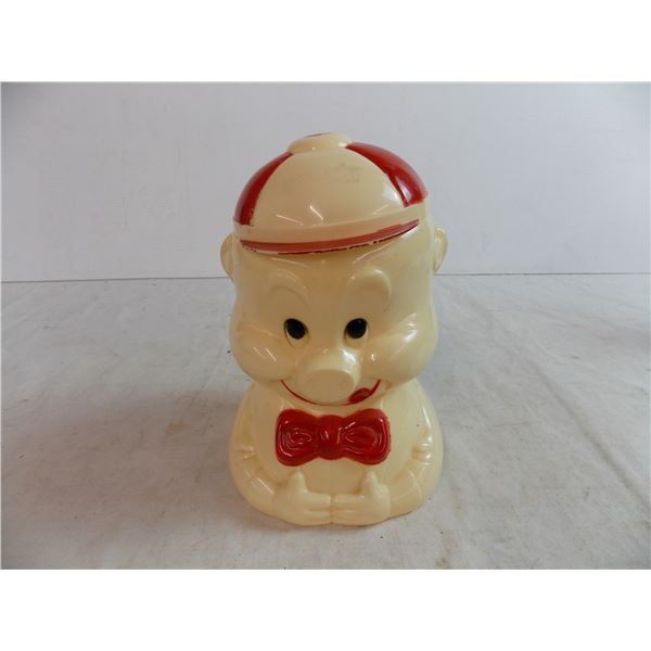 Vintage Plastic Porky The Pig Cookie Jar