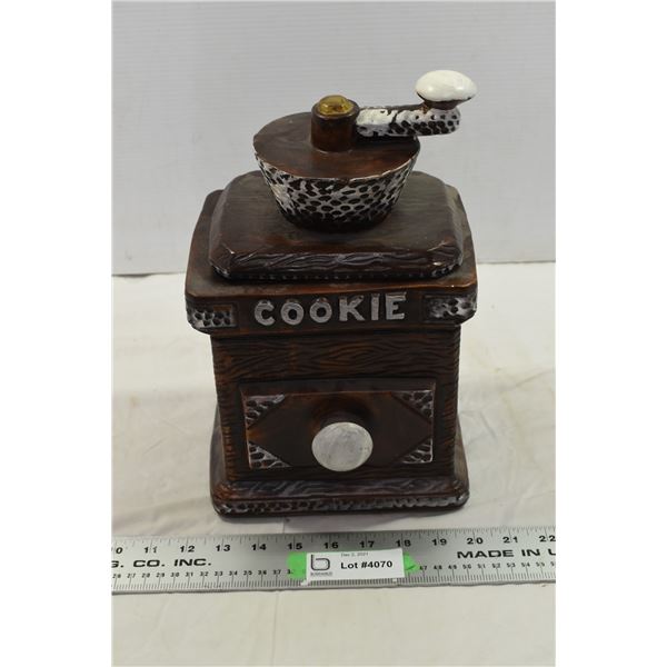 Ceramic Coffee Grinder Cookie Jar