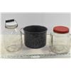 Image 1 : Glass Jars & Enamel Pot