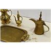 Image 3 : Brass serving tray, brass vinegarette bottle, teapot, creamer