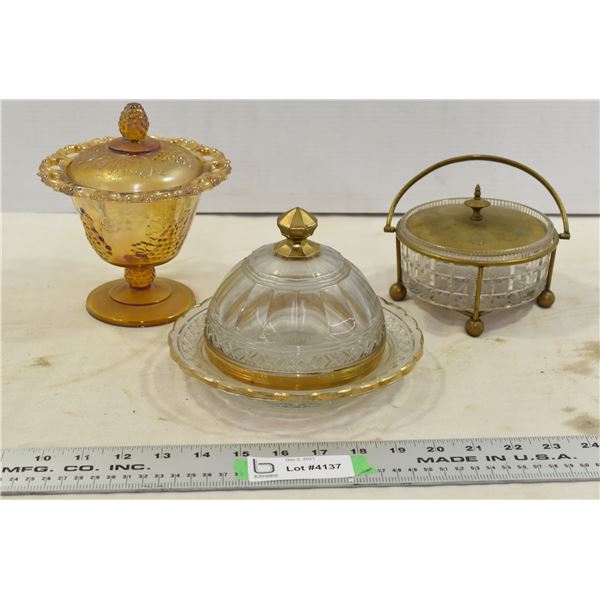 Glass Dishes & Brass Bowls