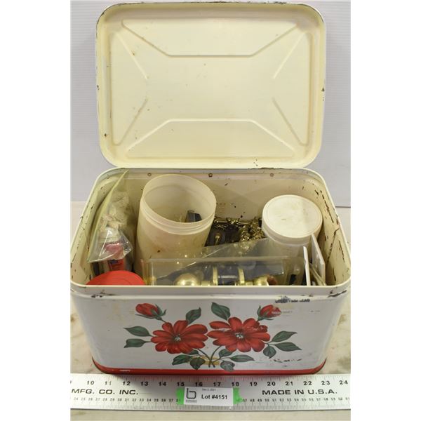 Metal Box w/ Assorted Tools & Supplies