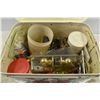 Image 2 : Metal Box w/ Assorted Tools & Supplies