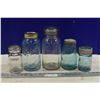 Image 1 : Clear & Blue Mason Jars