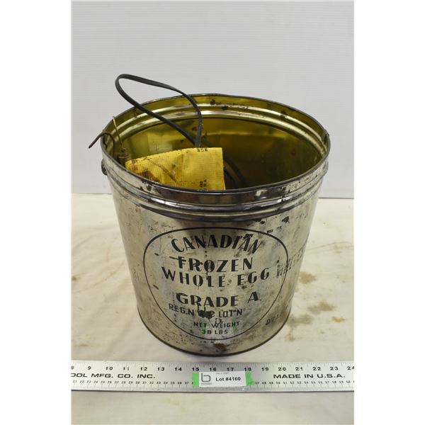 Metal EGG Pail & Battery Blanket w/ Misc.