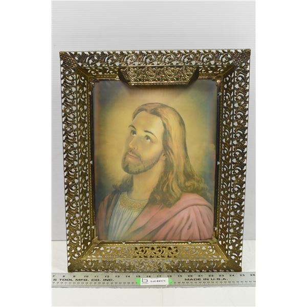 *Gold Framed 3D Jesus Photo