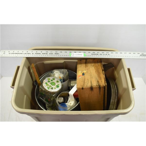 Tote of Misc. Garage Items