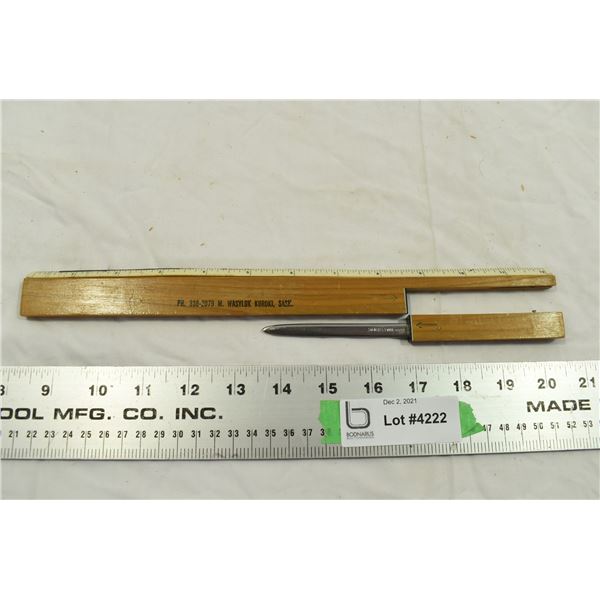 Sask Ruler w/ Letter Opener Inside