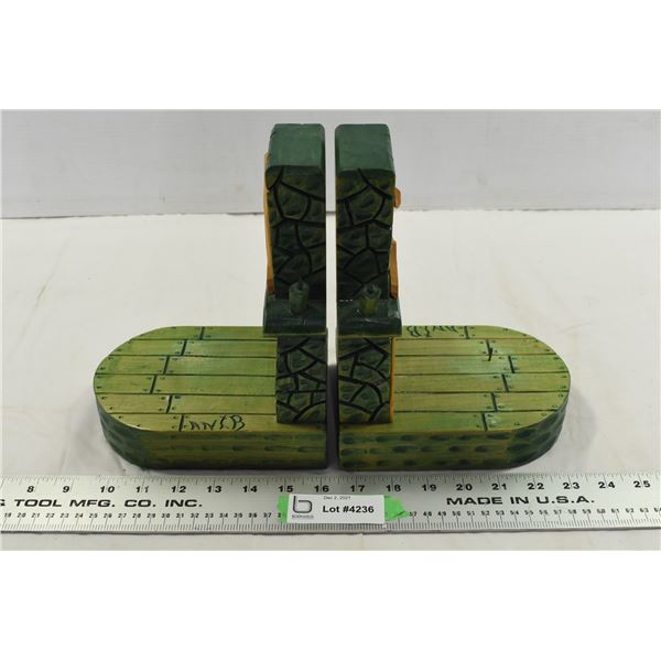 Green Wooden Bookend