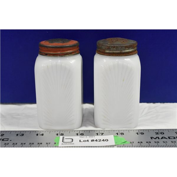 Milk Glass S&P Shakers