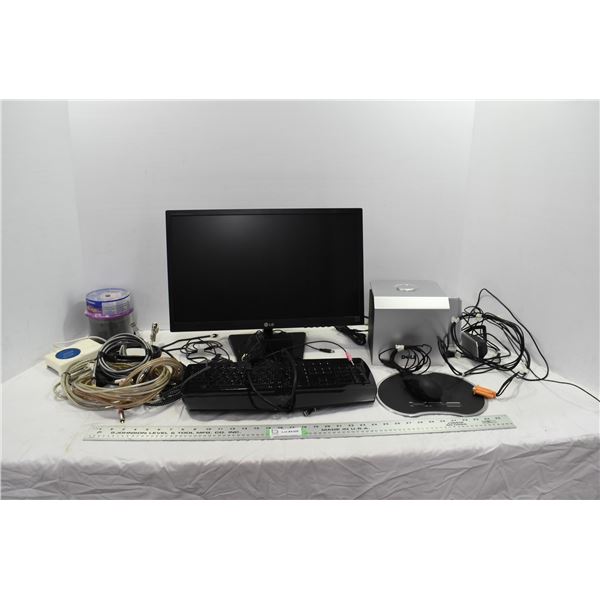 Computer Monitor, Keyboard, Mouse, Webcam, Speakers, Misc.