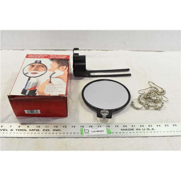 Hanging Shower Mirror & Shower Curtain Rings