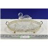 Image 1 : Clear Glass Tray w/ Plastic Swan