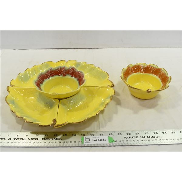 Yellow Leaf Decorative Serving Trays