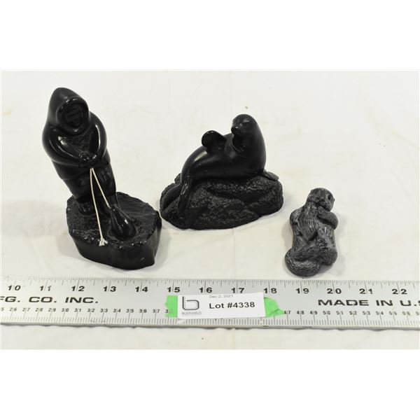3 Soapstone Carvings