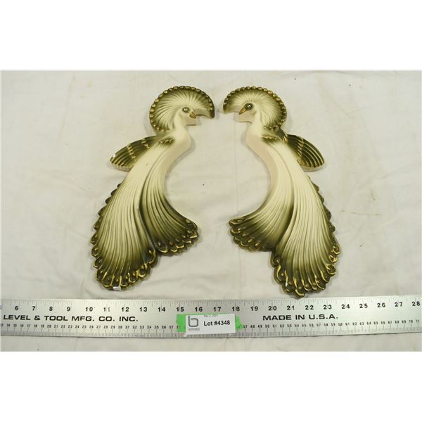 Symmetrical Chalkware Birds
