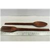 Image 1 : Large Wooden Fork & Spoon