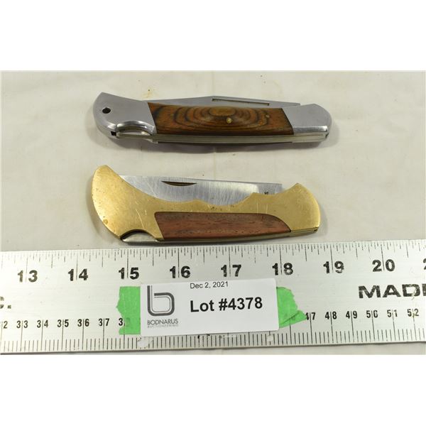 2 Wood & Metal Pocket Knives
