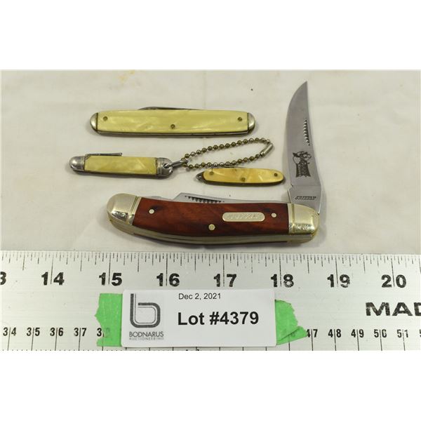 4 Varying Sizes of Pocket Knives