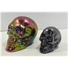 Image 2 : 3 Ceramic Decorative Skulls & 1 Plastic