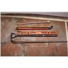 Image 2 : small rake, two canes, plastic level, broom handle