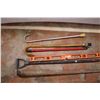 Image 3 : small rake, two canes, plastic level, broom handle