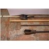 Image 2 : pitch fork, shovel, post hole digger, hand rail piece