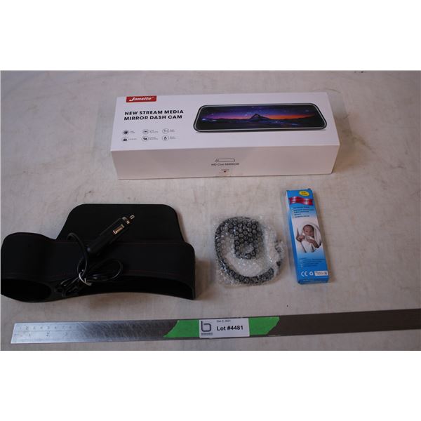 New Stream media mirror dash cam,thermometer,misc