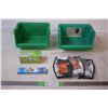 Image 1 : Storage bins,face masks,thermometer,wall protector (warehouse returns/overstock)