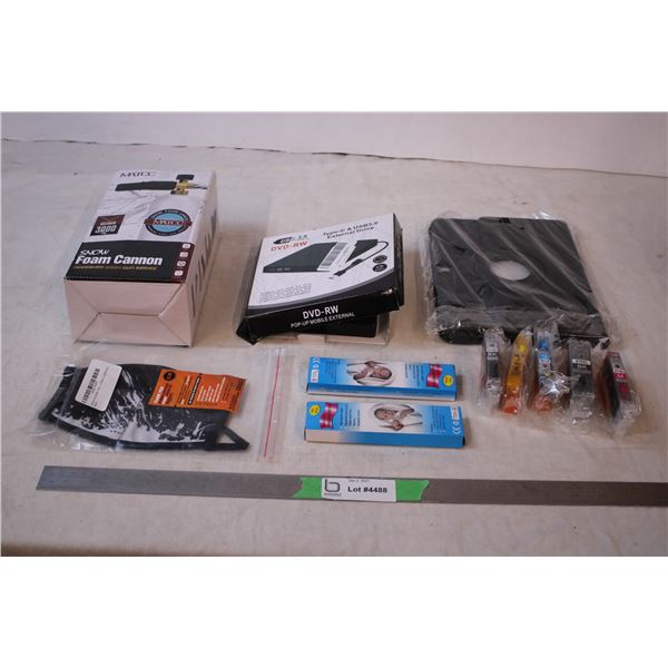 Snow foam Cannon,ink Cartridges,ipad case,misc (warehouse returns/overstock)