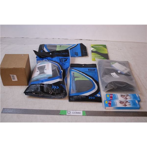 Knee sleeves size L,Screen prtector,Misc items (warehouse returns/overstock)