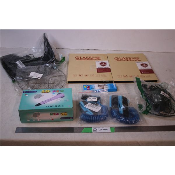Glass pro Screen protectors,3d pen,misc items (warehouse returns/overstock)