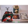 Image 1 : Christmas cookie jar,craft book,apron misc items