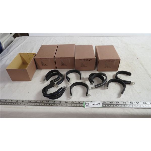 boxes(4) clips, bracket (NIB)