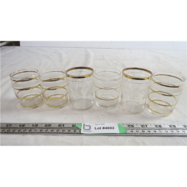 vintage glass tumblers (6 pieces)