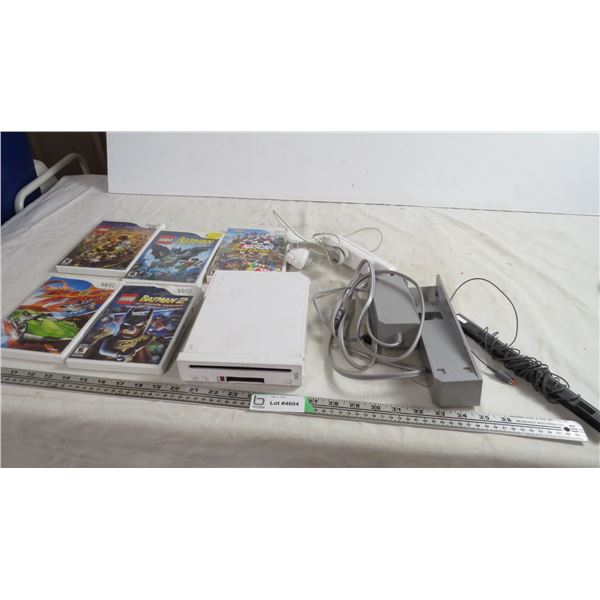 Wii console- model # RUL 001 USA + 5 games