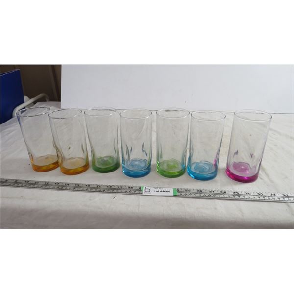 colored glass tumbler