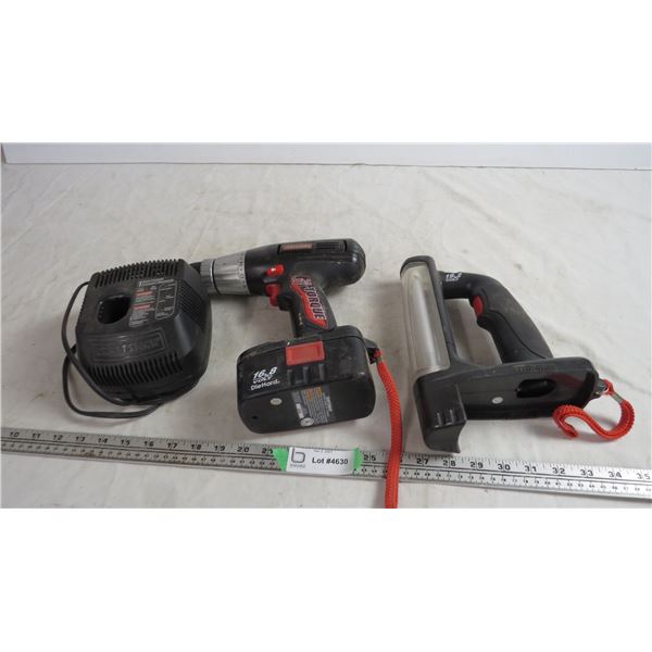 craftsman 16.8V drill, battery, light + charger (working)