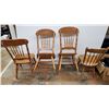 Image 2 : *(4) wooden chairs - 3 matching