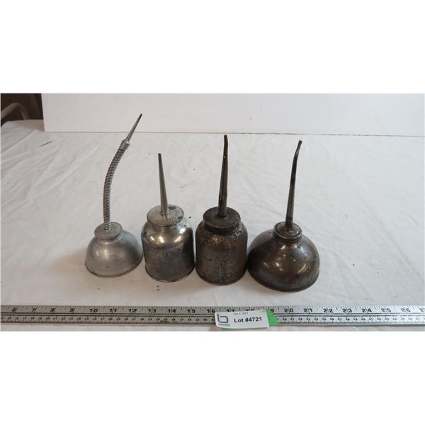 (4) vintage oiler cans